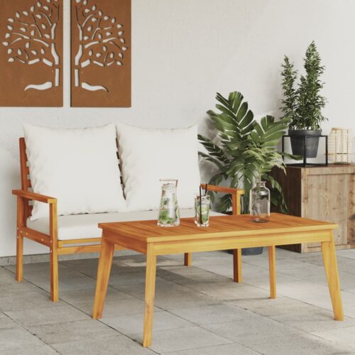 Garden Dining Table 100x55x45cm Solid Wood Acacia - Image 3