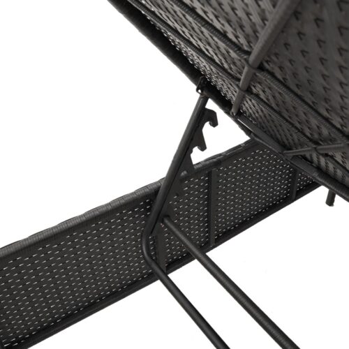 Sun Loungers with Cushions 2pcs Black Poly Rattan - Image 10