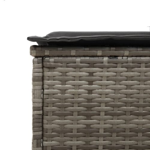 Sun Loungers with Cushions 2pcs Grey Poly Rattan - Image 9