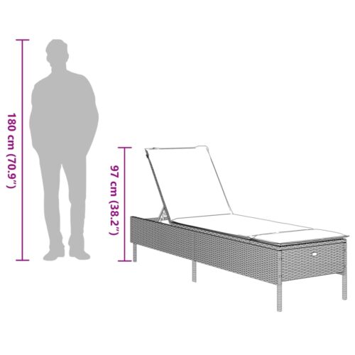 Sun Loungers with Cushions 2pcs Grey Poly Rattan - Image 12