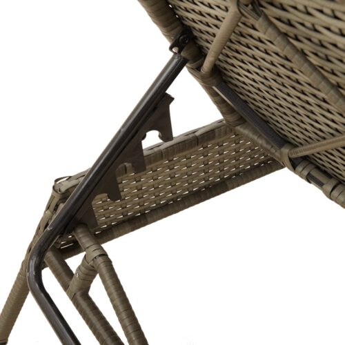 Sun Lounger with Cushion Grey Poly Rattan - Image 9