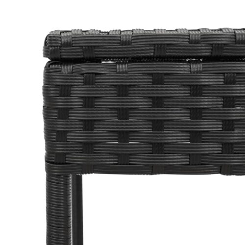 Sun Lounger with Table Cushion Black Poly Rattan - Image 10