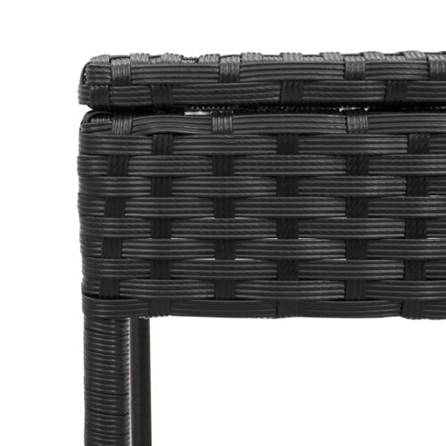 3-Piece Sun Lounger Set with Cushion Black Poly Rattan - Image 12