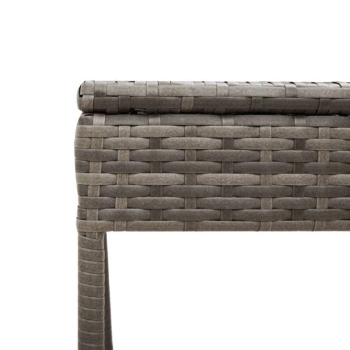 3-Piece Sun Lounger Set with Cushion Grey Poly Rattan - Image 12