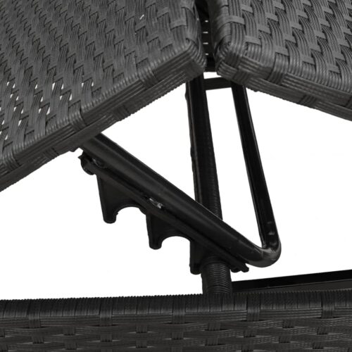 Sun Loungers 2pcs with Table Black Poly Rattan - Image 8