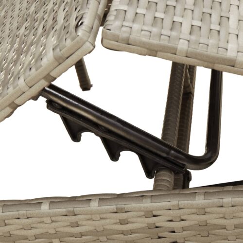 Sun Loungers 2pcs with Table Grey Poly Rattan - Image 8