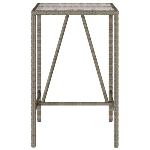 Outdoor Bar Table Grey 70x70x110cm Poly Rattan - Image 5