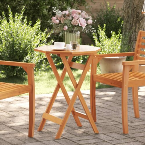 Folding Garden Table 60x75cm Solid Wood Acacia - Image 2