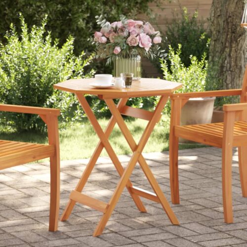 Folding Garden Table 70x75cm Solid Wood Acacia - Image 2