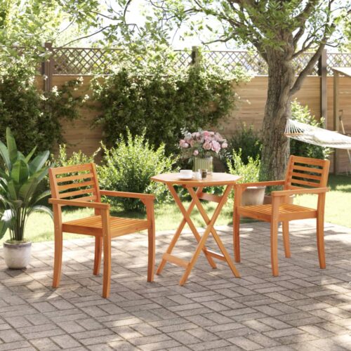 Folding Garden Table 70x75cm Solid Wood Acacia - Image 3