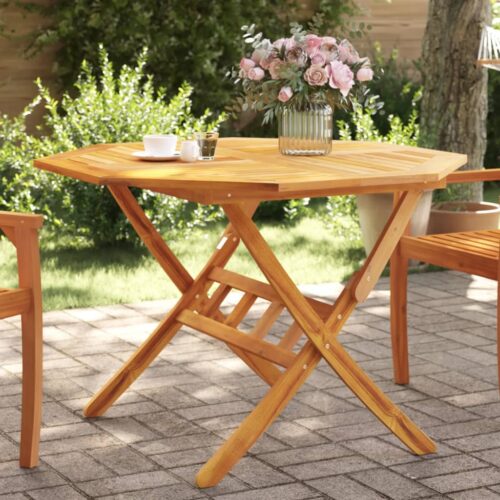 Folding Garden Table 110x75cm Solid Wood Acacia - Image 2