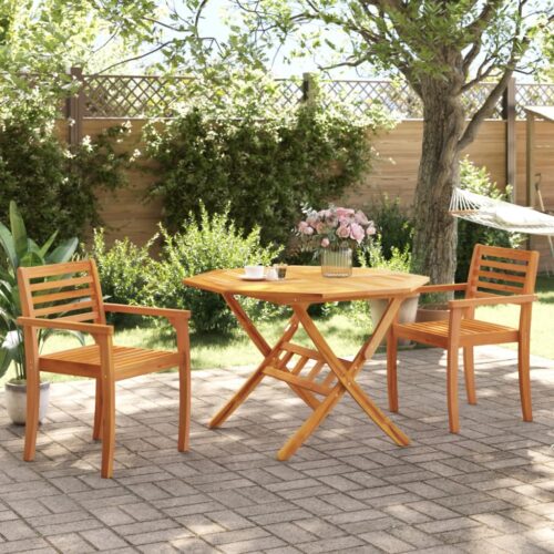 Folding Garden Table 110x75cm Solid Wood Acacia - Image 3