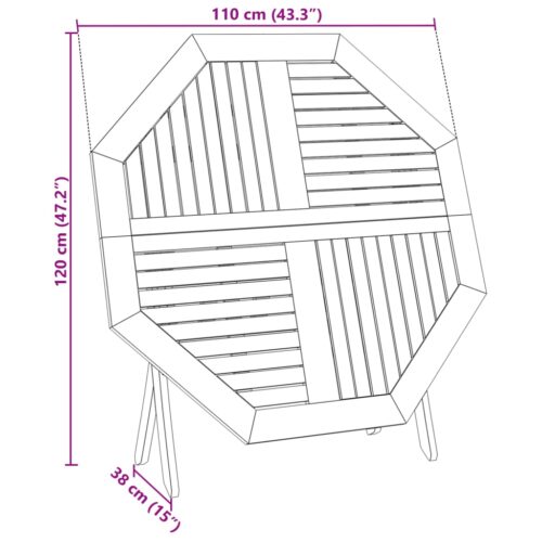 Folding Garden Table 110x75cm Solid Wood Acacia - Image 12