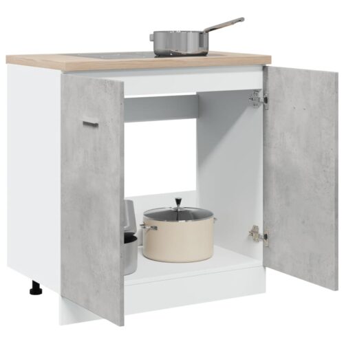 Wooden Sink Bottom Cabinet Concrete Grey 80x46x81.5cm - Image 4