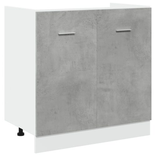 Wooden Sink Bottom Cabinet Concrete Grey 80x46x81.5cm - Image 13