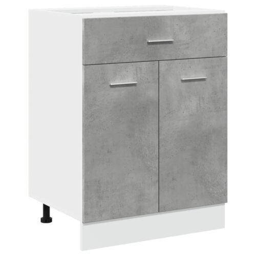 Wooden Drawer Bottom Cabinet Concrete Grey 60x46x81.5cm - Image 13