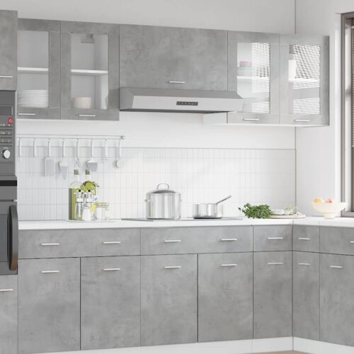 Hanging Glass Cabinet Concrete Grey 80x31x60cmcm - Image 3
