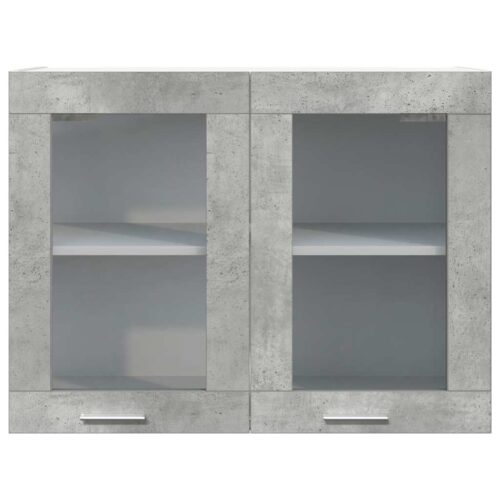 Hanging Glass Cabinet Concrete Grey 80x31x60cmcm - Image 4