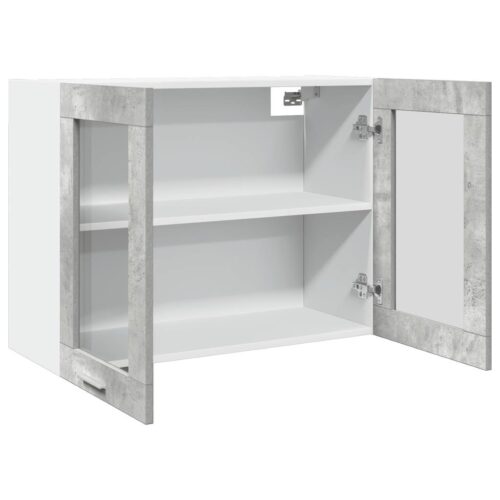 Hanging Glass Cabinet Concrete Grey 80x31x60cmcm - Image 7