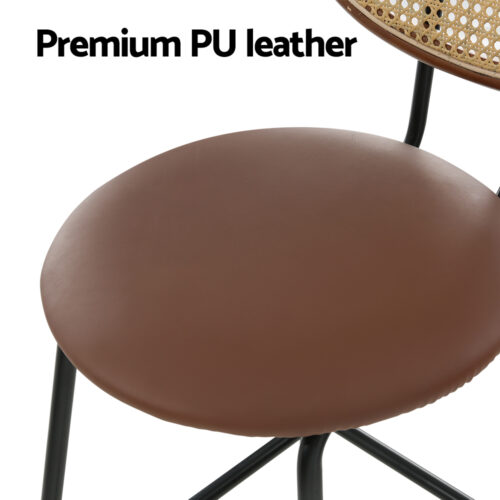 Artiss 4x Bar Stools PU Leather Stools Brown - Image 5