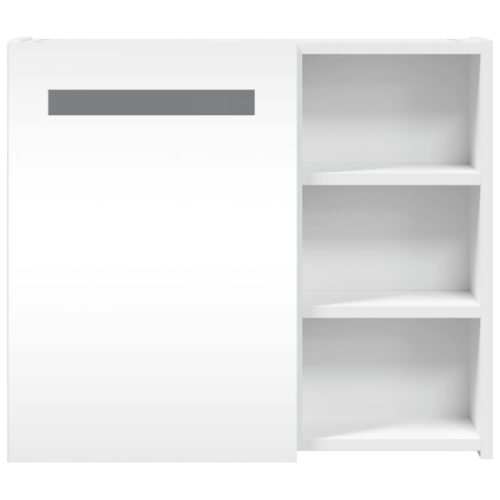 Bathroom Mirror Cabinet with LED Light White 60x13x52 cm - Image 4