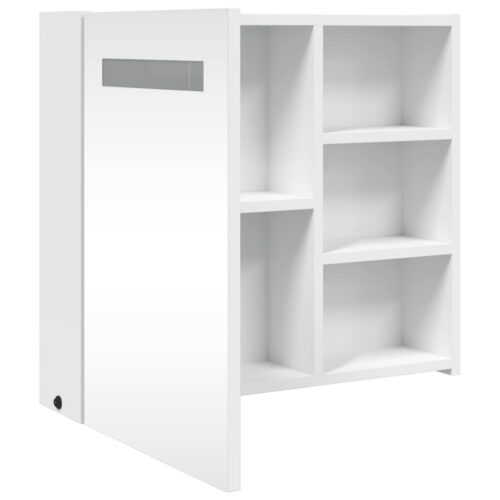 Bathroom Mirror Cabinet with LED Light White 60x13x52 cm - Image 5