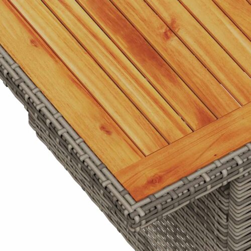 6-Piece Outdoor Sofa Set Garden Patio Lounge Cushions Chairs Grey Poly Rattan Acacia - Image 10