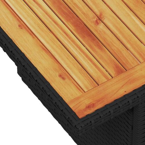5-Piece Outdoor Sofa Set Garden Patio Lounge Cushions Chairs Black Poly Rattan Acacia - Image 12