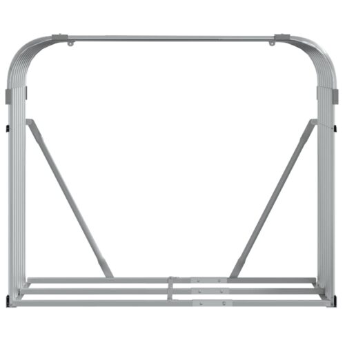 Log Holder Light Grey 120x45x100cm Galvanised Steel - Image 4