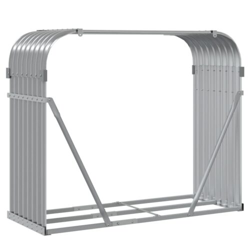 Log Holder Light Grey 120x45x100cm Galvanised Steel - Image 6