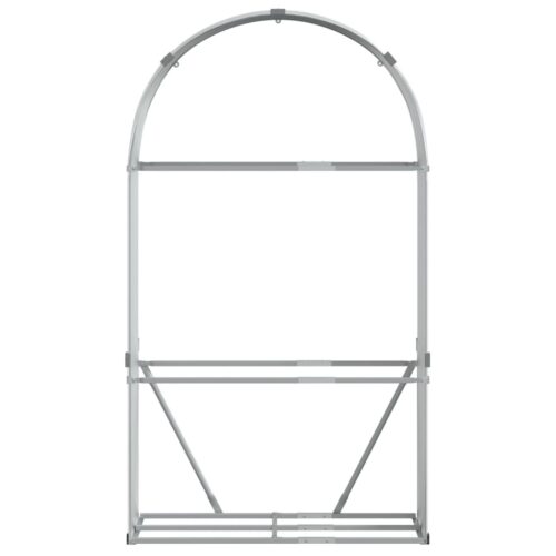 Log Holder Light Grey 120x45x210cm Galvanised Steel - Image 4