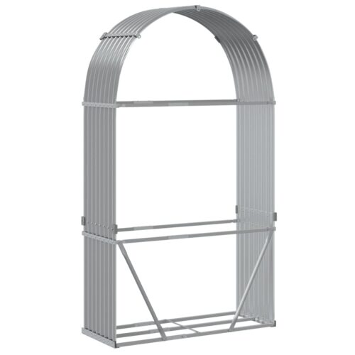 Log Holder Light Grey 120x45x210cm Galvanised Steel - Image 6
