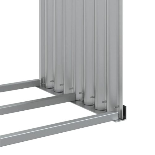 Log Holder Light Grey 120x45x210cm Galvanised Steel - Image 7