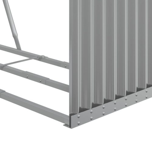 Log Holder Light Grey 120x45x210cm Galvanised Steel - Image 8