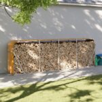 Log Holder Light Brown 300x45x100cm Galvanised Steel