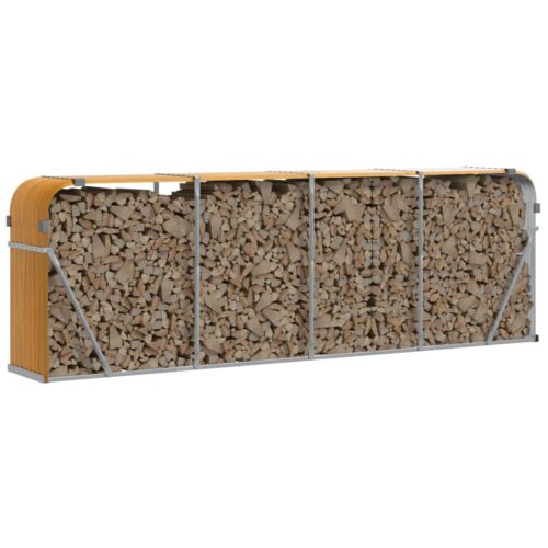 Log Holder Light Brown 300x45x100cm Galvanised Steel - Image 3