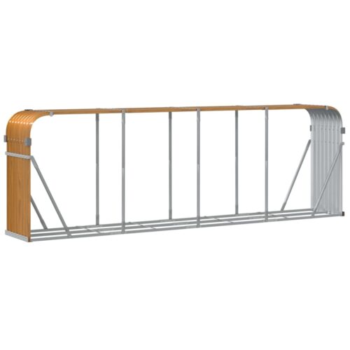 Log Holder Light Brown 300x45x100cm Galvanised Steel - Image 6