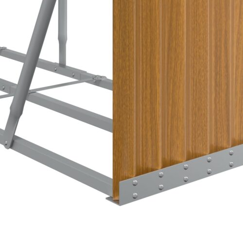 Log Holder Light Brown 300x45x100cm Galvanised Steel - Image 7