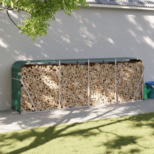 Log Holder Green 300x45x100cm Galvanised Steel