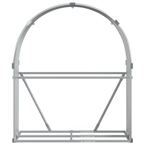 Log Holder Light Grey 120x45x140cm Galvanised Steel - Image 4