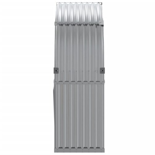 Log Holder Light Grey 120x45x140cm Galvanised Steel - Image 5