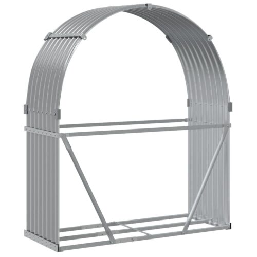 Log Holder Light Grey 120x45x140cm Galvanised Steel - Image 6