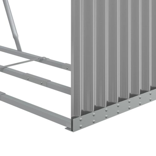 Log Holder Light Grey 120x45x140cm Galvanised Steel - Image 8