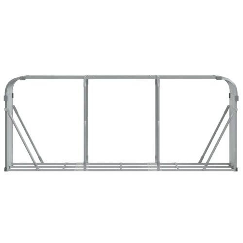 Log Holder Light Grey 234x45x100cm Galvanised Steel - Image 4