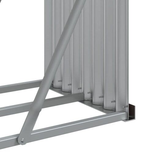 Log Holder Light Grey 234x45x100cm Galvanised Steel - Image 8