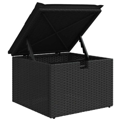 8-Piece Outdoor Sofa Set Garden Patio Lounge Cushions Chairs Black Poly Rattan - Image 11