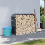 Log Holder Anthracite 120x45x100cm Galvanised Steel
