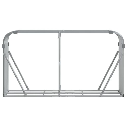 Log Holder Light Grey 180x45x100cm Galvanised Steel - Image 4