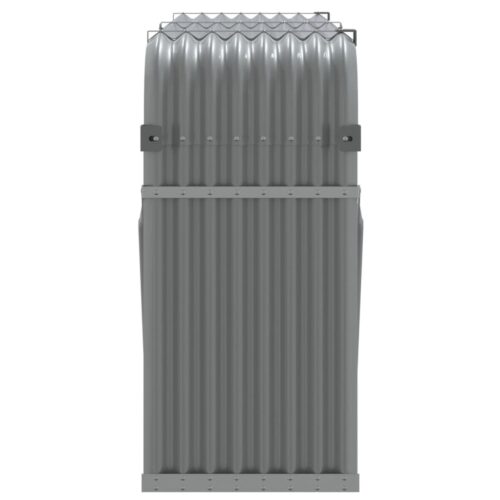 Log Holder Light Grey 180x45x100cm Galvanised Steel - Image 5