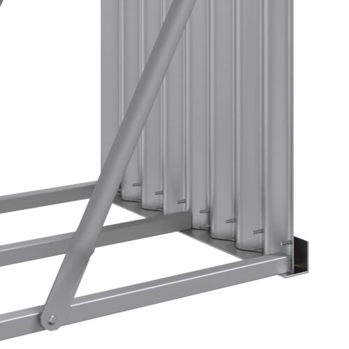 Log Holder Light Grey 180x45x100cm Galvanised Steel - Image 8